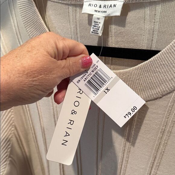 Rio & Rian Cream Crew Neck Sweater size 1X - Picture 3 of 6